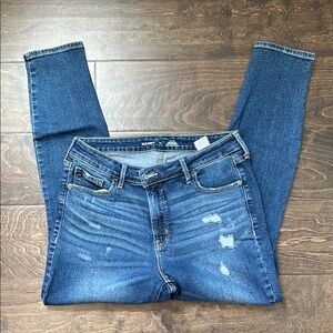 Old Navy Blue Skinny Jeans with Distressed Details